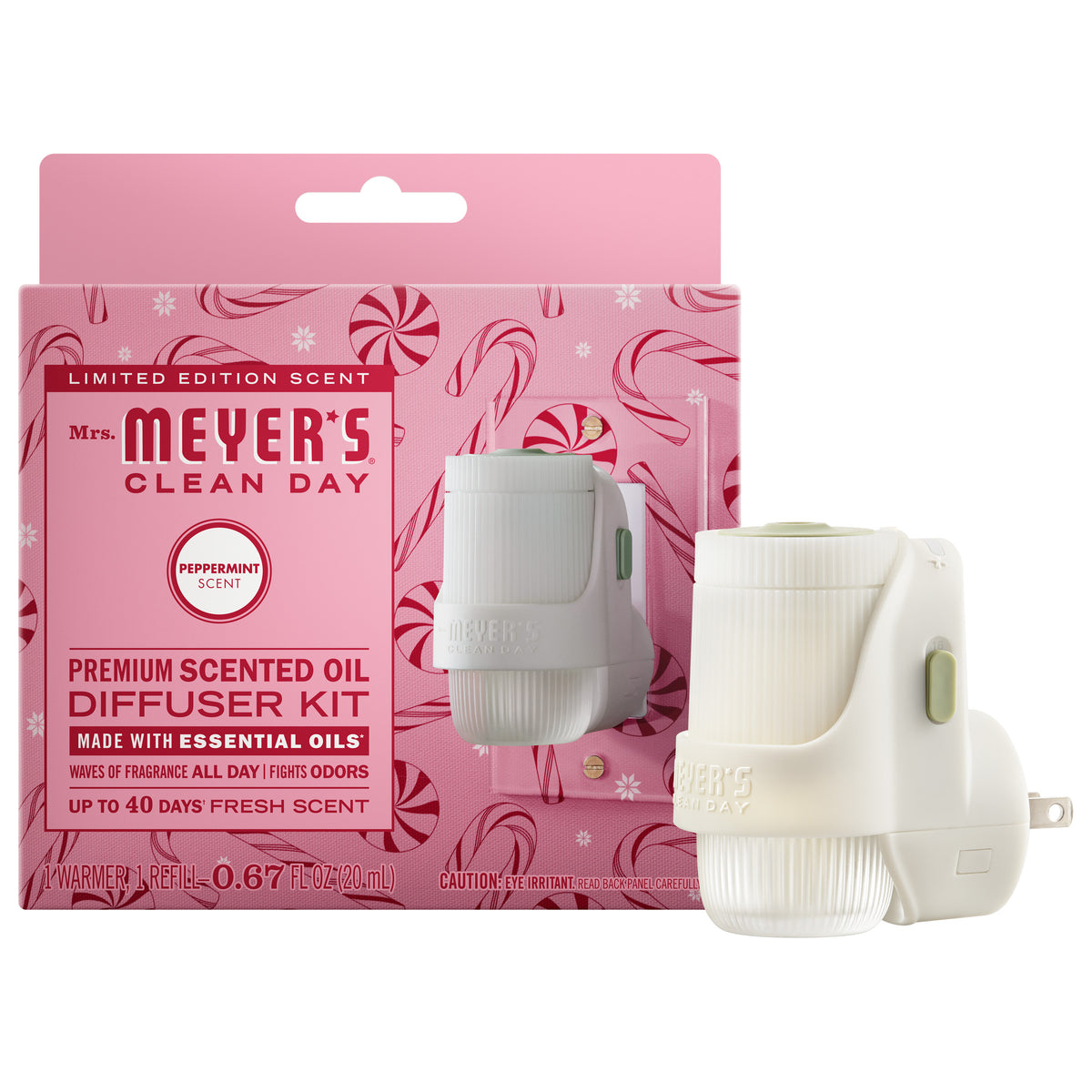 Peppermint Plug In Scented Oil Warmer With Refill