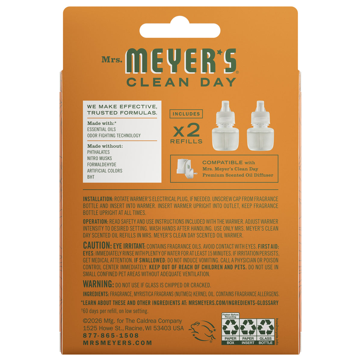 Sugar Pumpkin Plug In Scented Oil Refill, 2-Pack