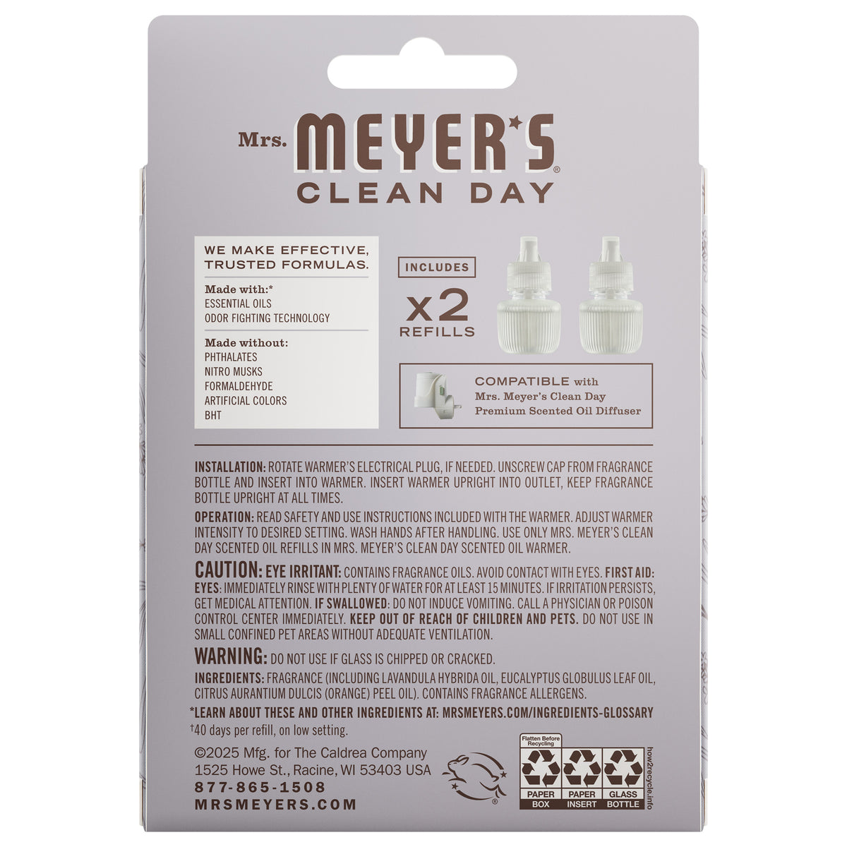 Lavender Plug In Scented Oil Refill, 2-Pack